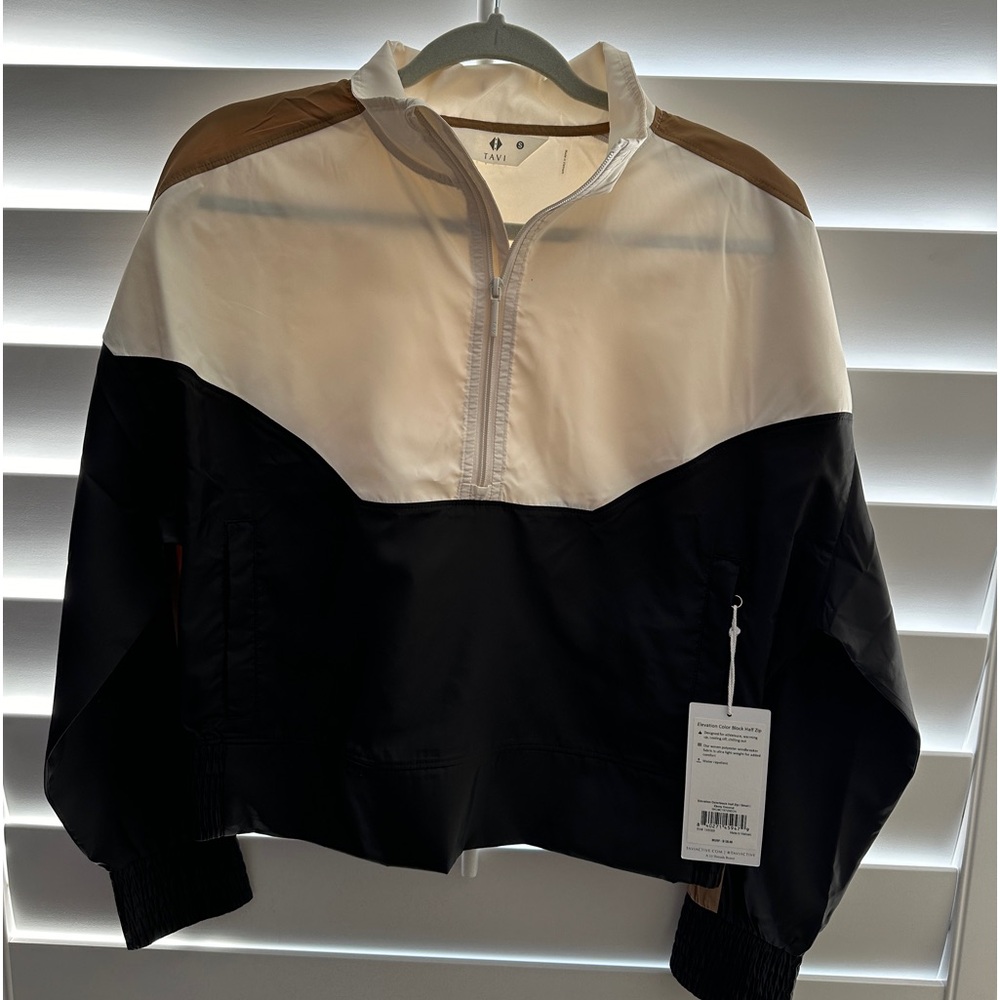 Tavi elevation color block half zip size small, nwt